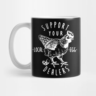 Support Your Local Egg Dealers Vintage Retro Chicken Farmers Mug
